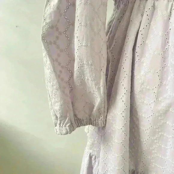 MICHAEL Michael Kors Womens Lavender Off The Shoulder Eyelet Dress Size L - Picture 6 of 7